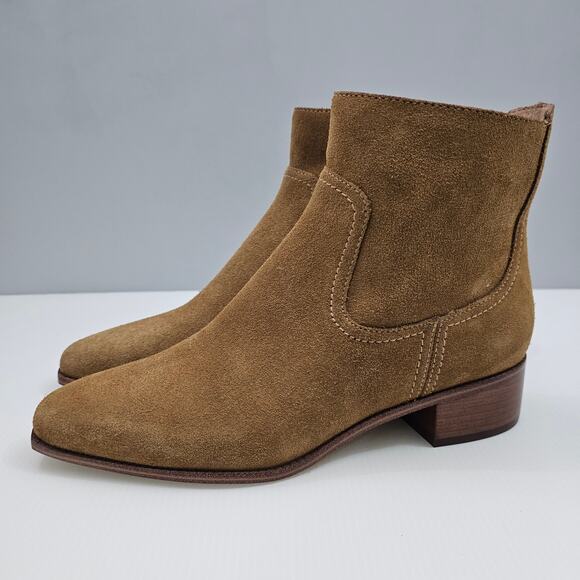 NEW Cole Haan Naia Ankle Bootie Size 9 Golden Toffee Suede Cowgirl Western - Picture 1 of 14